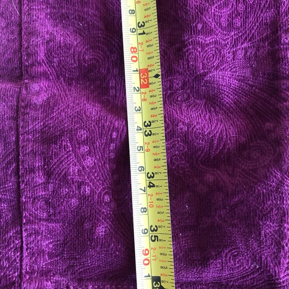 ELLE PAISLEY CORDUROY STRAIGHT LEG PANTS - Picture 9 of 10